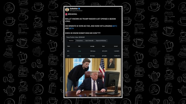 A viral tweet speculating about Barron Trump being a "crypto whale" based on a large investment