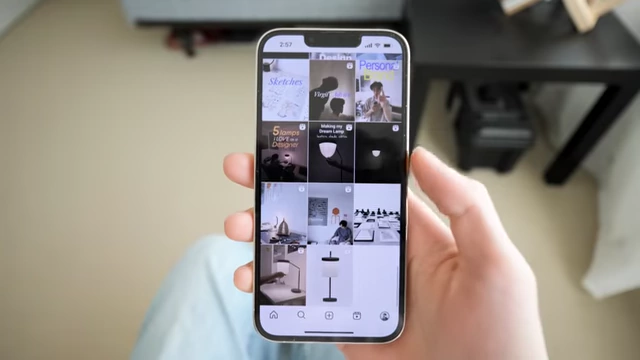 The speaker's original Instagram profile grid, showing mixed content