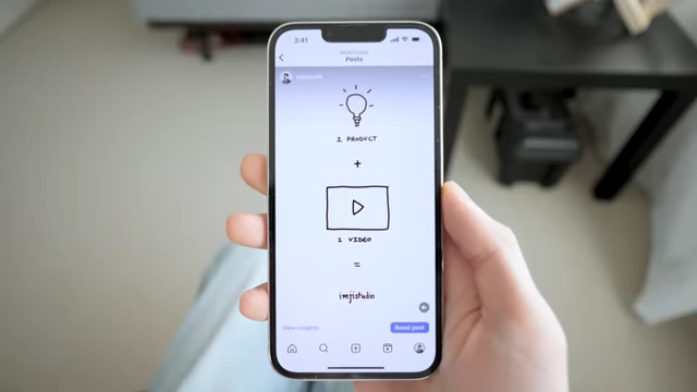 A new Instagram post concept illustrating the '1 Product + 1 Video' brand identity