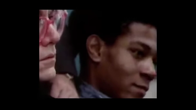 A split image of Andy Warhol and Jean-Michel Basquiat, influences cited by Virgil Abloh