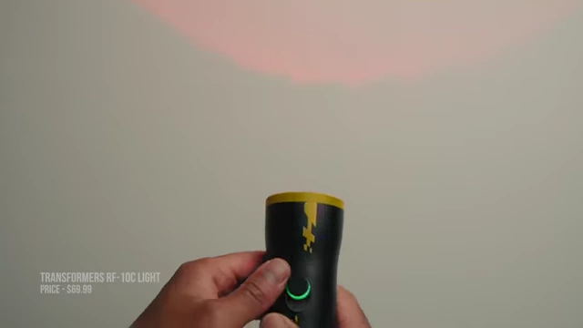 The RF 10C light displaying a red color preset