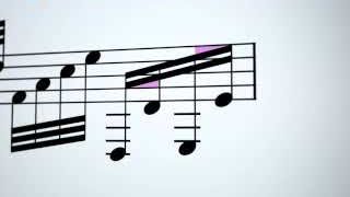 MuseScore 3中符杠造成的视觉噪音，有“楔形”和交叉