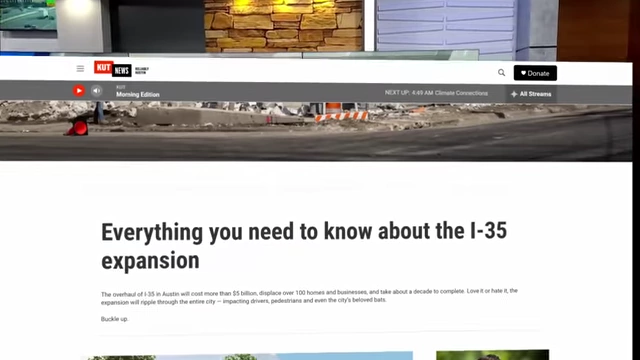 KUT News article about the I-35 expansion project in Austin