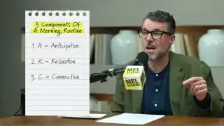 A visual listing the 3 components of a morning routine: 1. A = Anticipation, 2. R = Relaxation, 3. C = Connection.