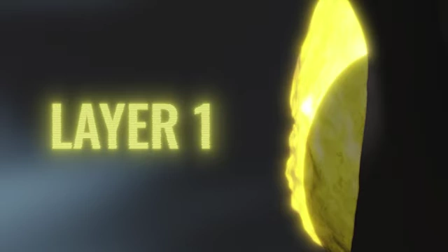 A title card introducing "LAYER 1" with a visual representation of the outermost layer of fat.