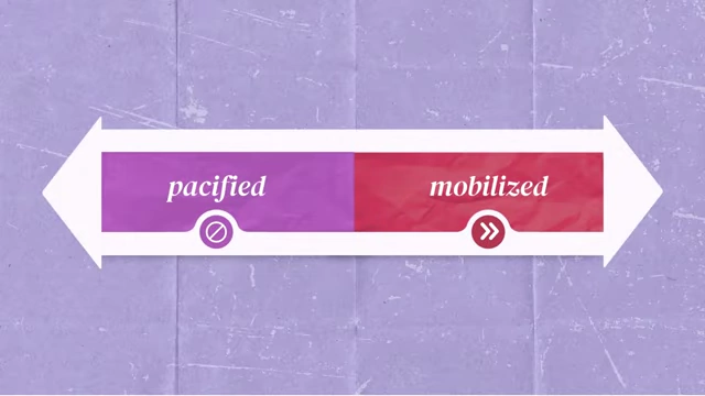 Spectrum of audience engagement: Pacified vs. Mobilized