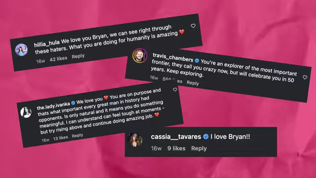 Instagram comments showing fan loyalty and defense of Brian Johnson
