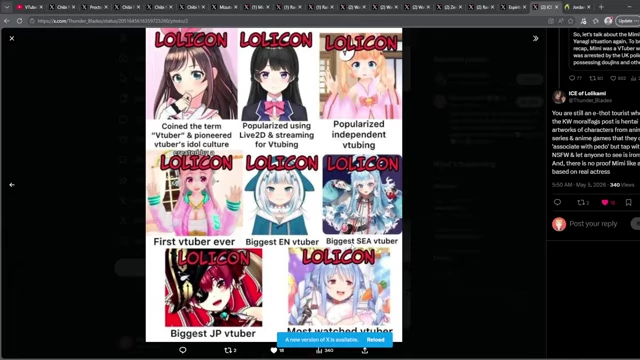 A meme illustrating the argument that "VTubing was literally built by lollcons," claiming it's a core pillar of anime culture.