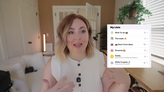 Apple Reminders lists with emojis and colors
