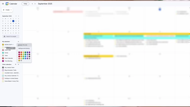 Google Calendar settings showing share options