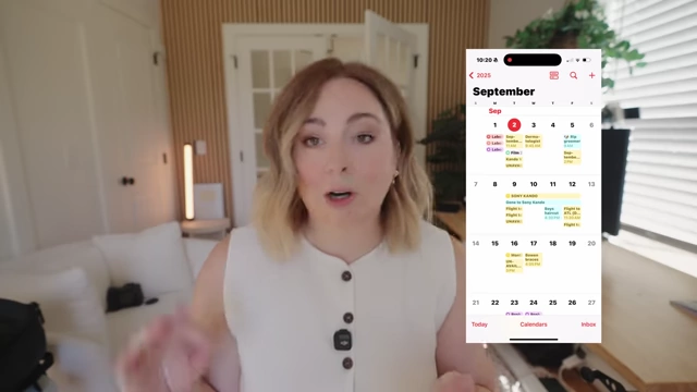 Apple Calendar monthly view showing full event names after pinch-to-zoom