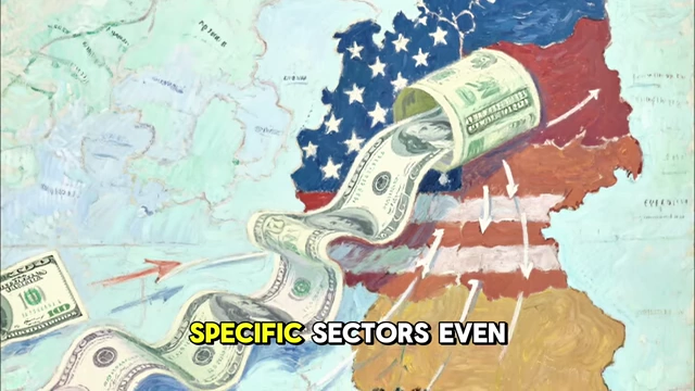 A diagram showing money flowing from American banks into German industrial sectors
