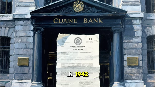 A bank building with an official "Asset Seizure" document on its doors