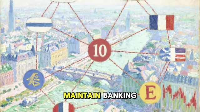 A network map over Paris showing connections between various flags and financial nodes, illustrating Chase Bank's collaboration