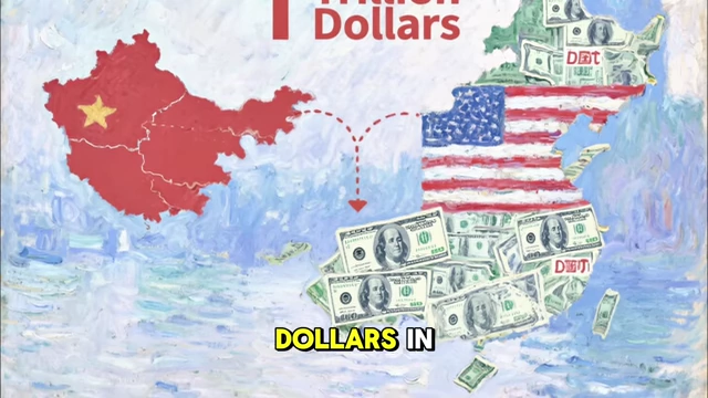 A map illustrating China holding US government debt and the US using financial sanctions through dollar dominance