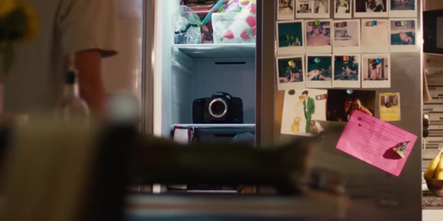 A Blackmagic Pocket 6K Pro camera inside a freezer.