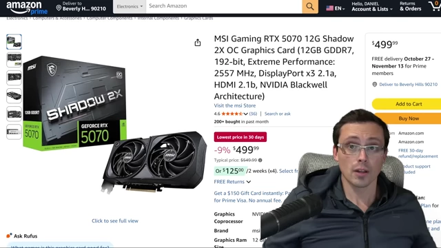 MSI Gaming RTX 5070 12GB Shadow 2X OC显卡