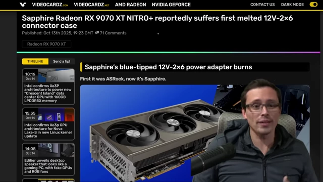 Sapphire Radeon RX 9070 XT Nitro+显卡电源接口熔化报道