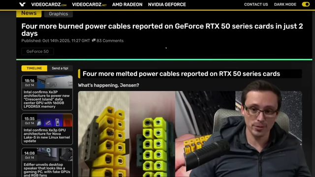 GeForce RTX 50系列显卡熔化的电源线
