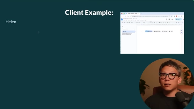 Client example: Helen's blank Google Doc