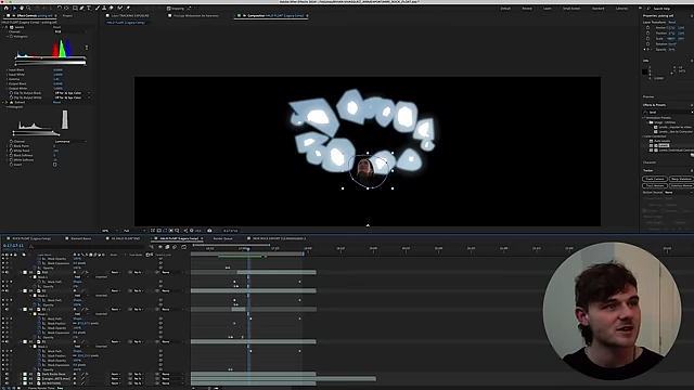 A sphere with a glow effect is edited in Element 3D settings.