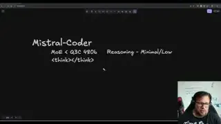 Mistral-Coder prediction slide, detailing reasoning and model type