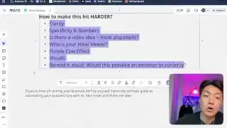 A checklist of criteria for maximizing the impact of a video hook, including clarity, specificity, and the "Purple Cow Effect."