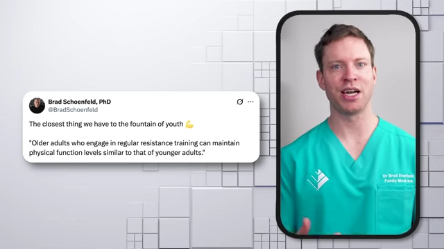 Dr. Brad Schoenfeld's tweet on resistance training as the "fountain of youth"