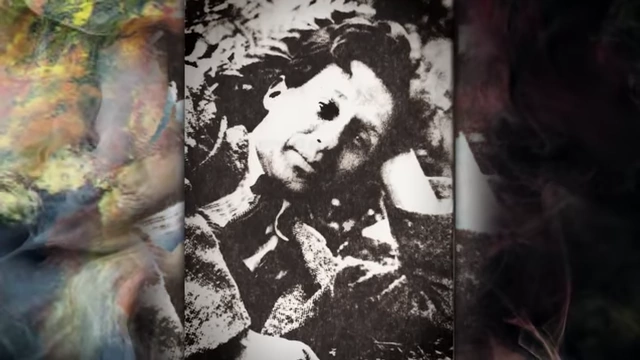 A black and white photo shows a dreamy and mystical young Victor Neuburg