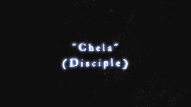 The word "Chela" is displayed with its definition "Disciple" in glowing text