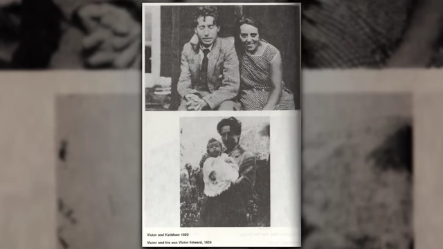 A collage of two photos of Victor Neuburg, one with his family later in life, highlights his transformation and enduring trauma from his devotion to Crowley