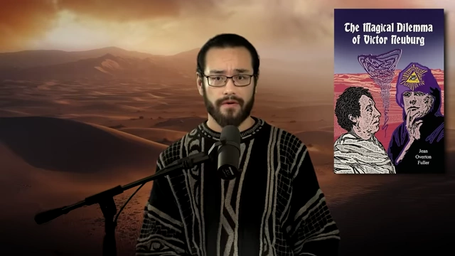 The book cover for "The Magical Dilemma of Victor Neuburg" is displayed alongside the speaker