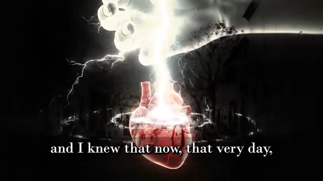 An animation shows a hand striking a heart with lightning, accompanying a quote about a sudden divine instruction