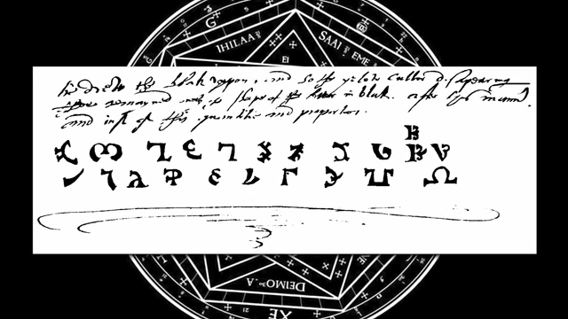 The 19th Enochian Key, a powerful incantation, is displayed with its symbols and text