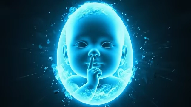 An illustration shows a child with a finger to its lips, symbolizing the "crowned child" Horus, a key figure in Crowley's prophecy