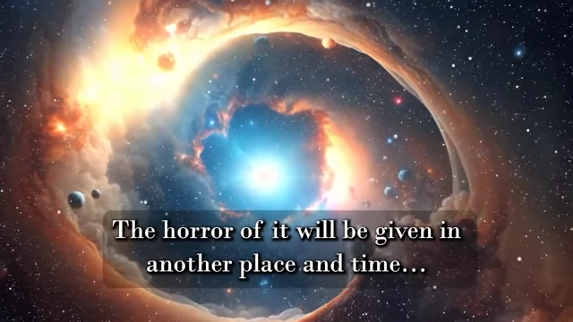 A swirling cosmic scene is accompanied by Choronzon's final, chaotic words about the "hodgepodge" of the aether