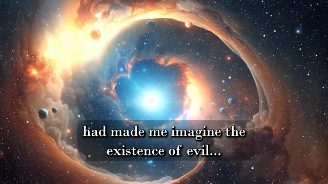 A colorful cosmic scene is accompanied by a quote describing Crowley's transformed universe, where "each curse concealed a blessing"