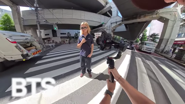 A behind-the-scenes (BTS) shot of filming a video.