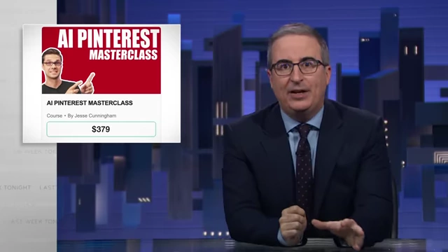 An advertisement for an 'AI Pinterest Masterclass' course priced at $379