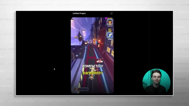 An AI-generated 'funny texting story' video with Subway Surfers gameplay in the background