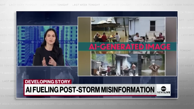 More AI-generated images of flood scenes, highlighted in a news report on their impact on first responders