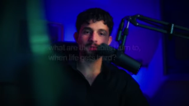 A question displayed on screen: "What are the habits I turn to, when life gets hard?"
