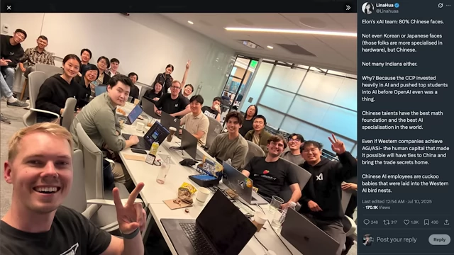 XAI team photo with comments on demographics