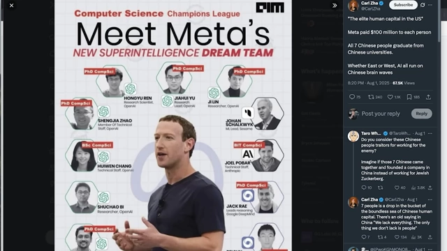 Graphic showcasing Meta's new superintelligence dream team