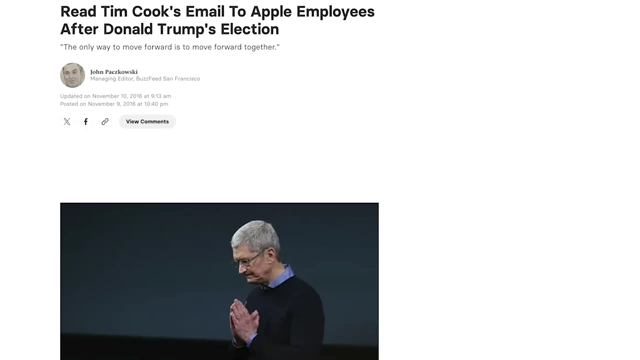 News article referencing Tim Cook's email