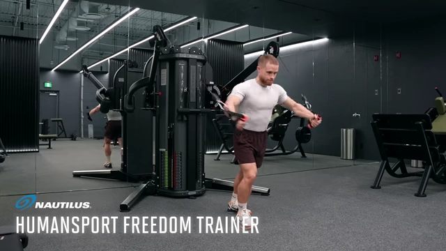 Jeff Nippard demonstrating various exercises on the Nautilus Human Sport Freedom Trainer, showcasing its versatility.