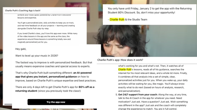 Charlie Puth's AI-Powered Coaching App Advertising