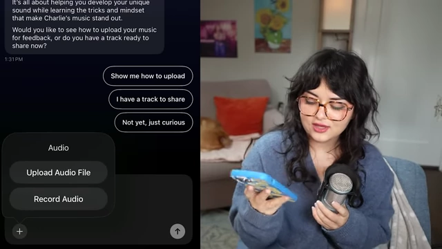 AI Coach Chat with "Upload Audio File" Option