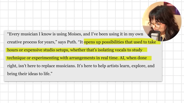 Article snippet quoting Charlie Puth on AI opening up possibilities