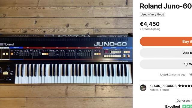 Roland Juno-60 priced at €4,450
